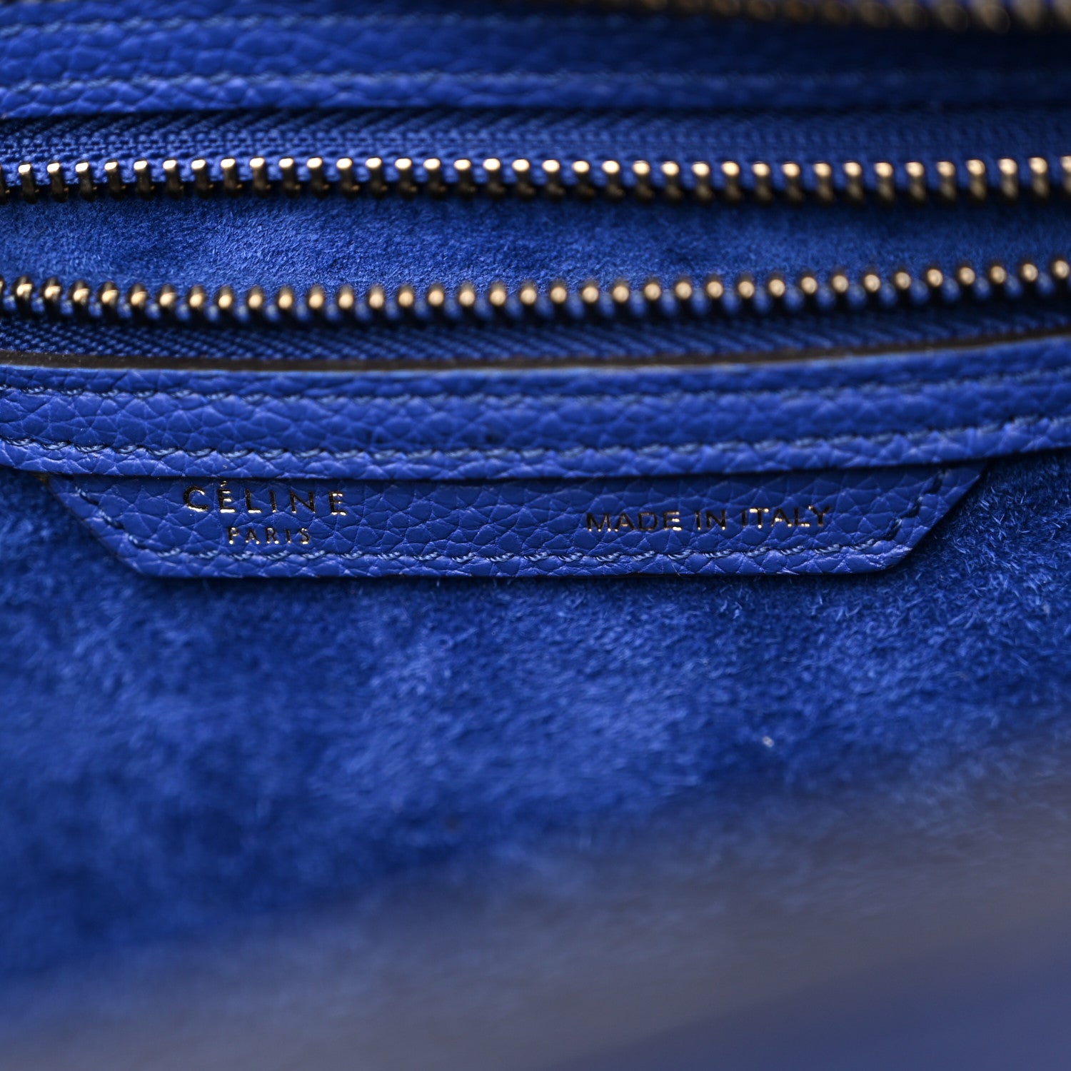 Celine Drummed Calfskin Micro Luggage Indigo 6 of 10