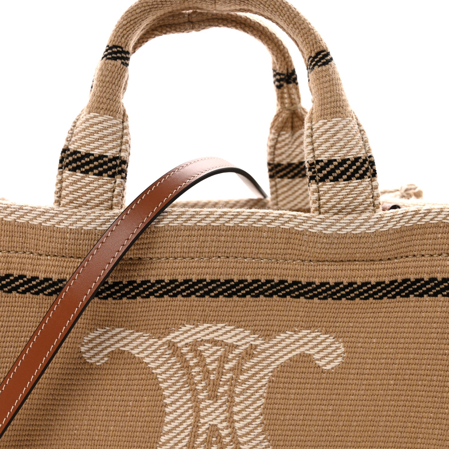 Celine Canvas Calfskin Small Cabas Thais Beige Black White 7 of 9