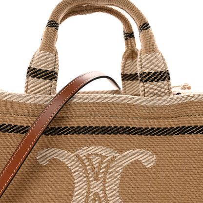 Celine Canvas Calfskin Small Cabas Thais Beige Black White 7 of 9