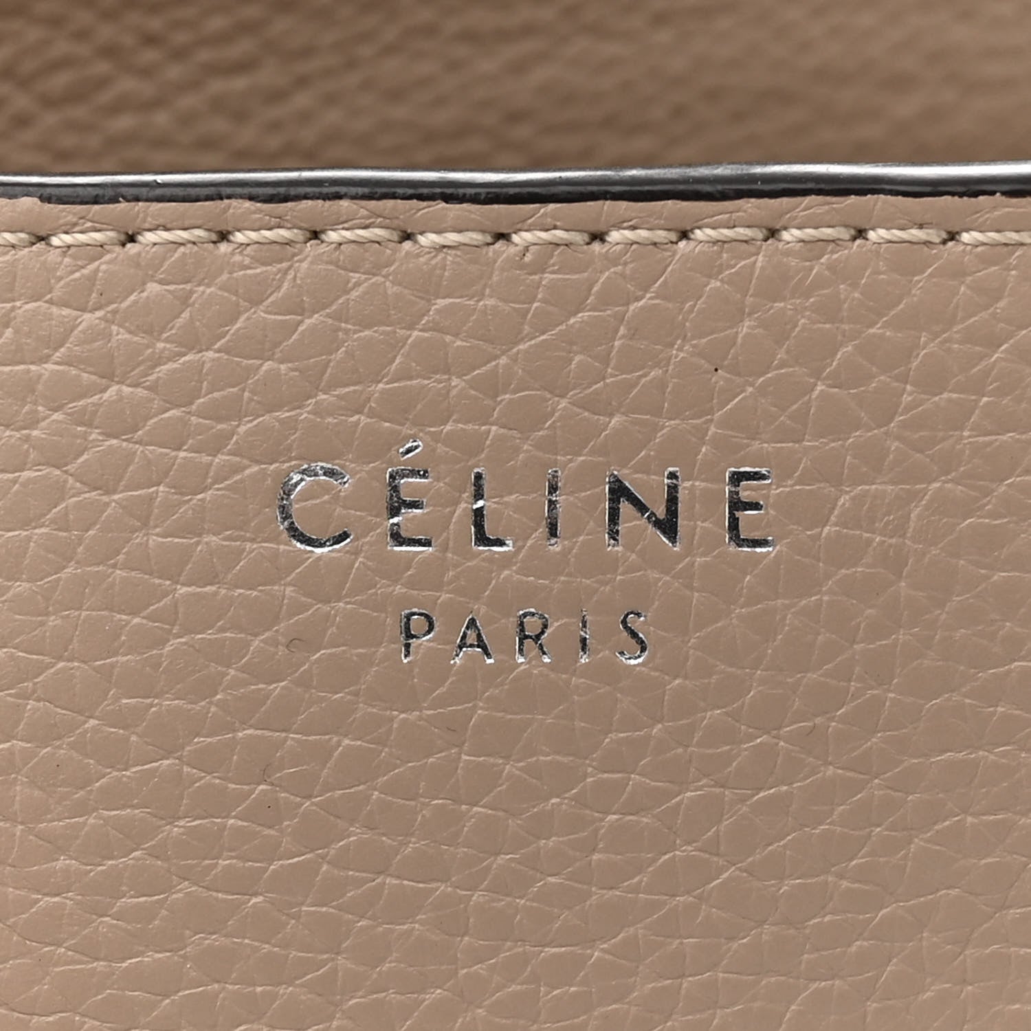 Celine Drummed Calfskin Mini Luggage Dune 6 of 15
