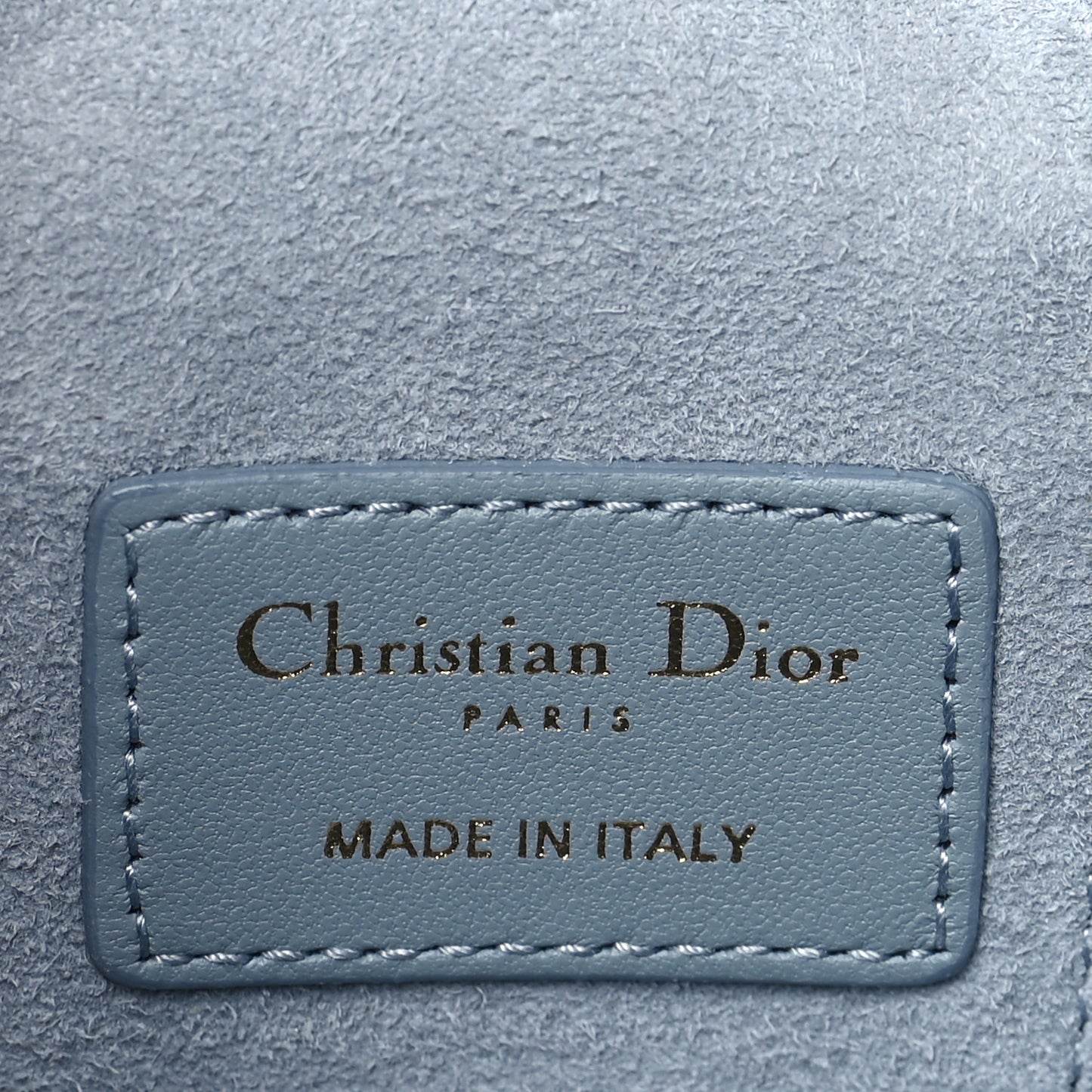 Lambskin Cannage Micro Lady Dior Vanity Case Cloud Blue