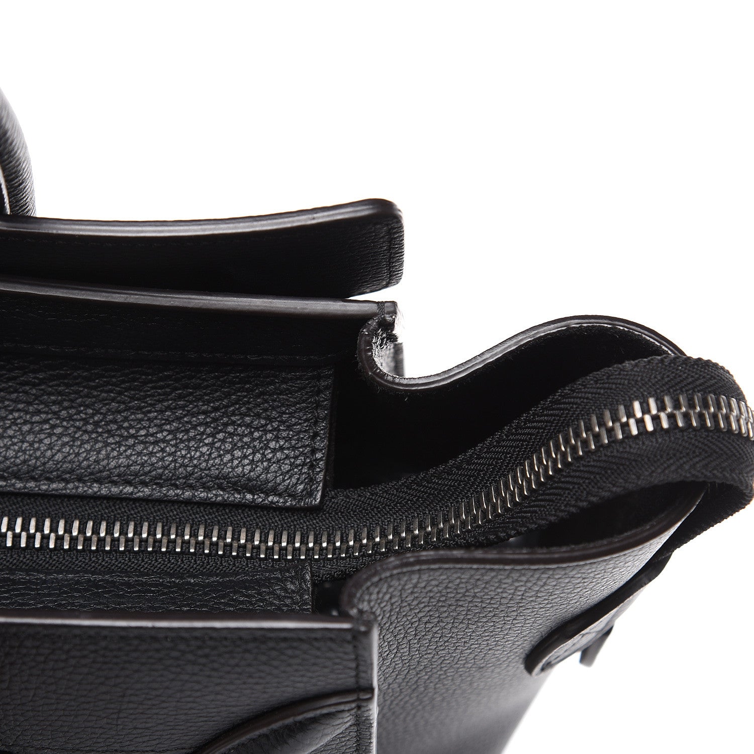 Celine Drummed Calfskin Micro Luggage Black 10 of 14
