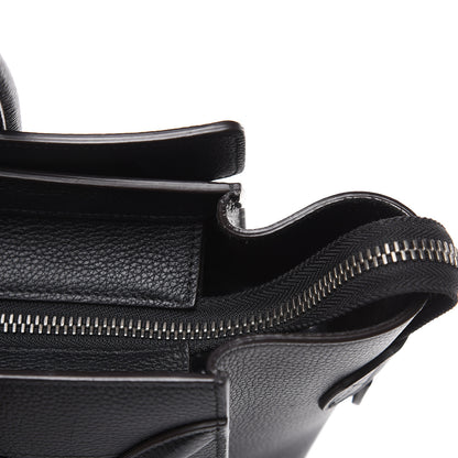 Celine Drummed Calfskin Micro Luggage Black 10 of 14