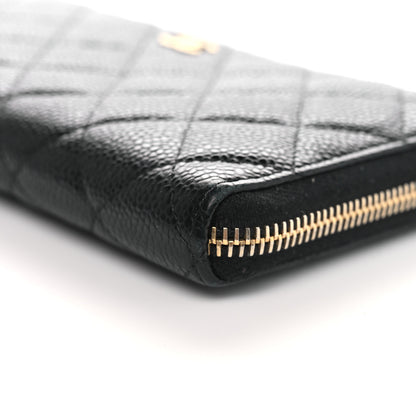 Chanel Caviar Quilted Large Gusset Zip Around Wallet Black 10 of 15