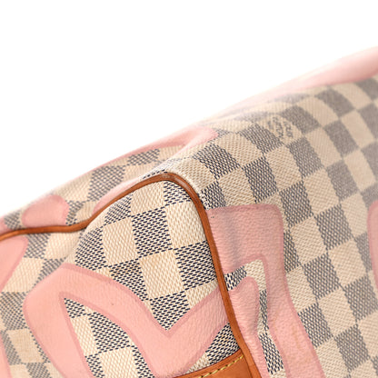 Louis Vuitton Damier Azur Tahitienne Speedy Bandouliere 30 Rose Ballerine 10 of 27