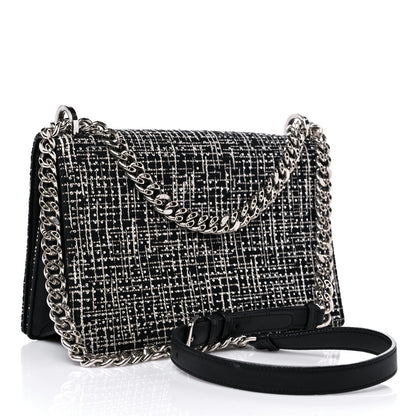 Christian Dior Tweed Embellished Diorama Flap Bag Black White 3 of 23