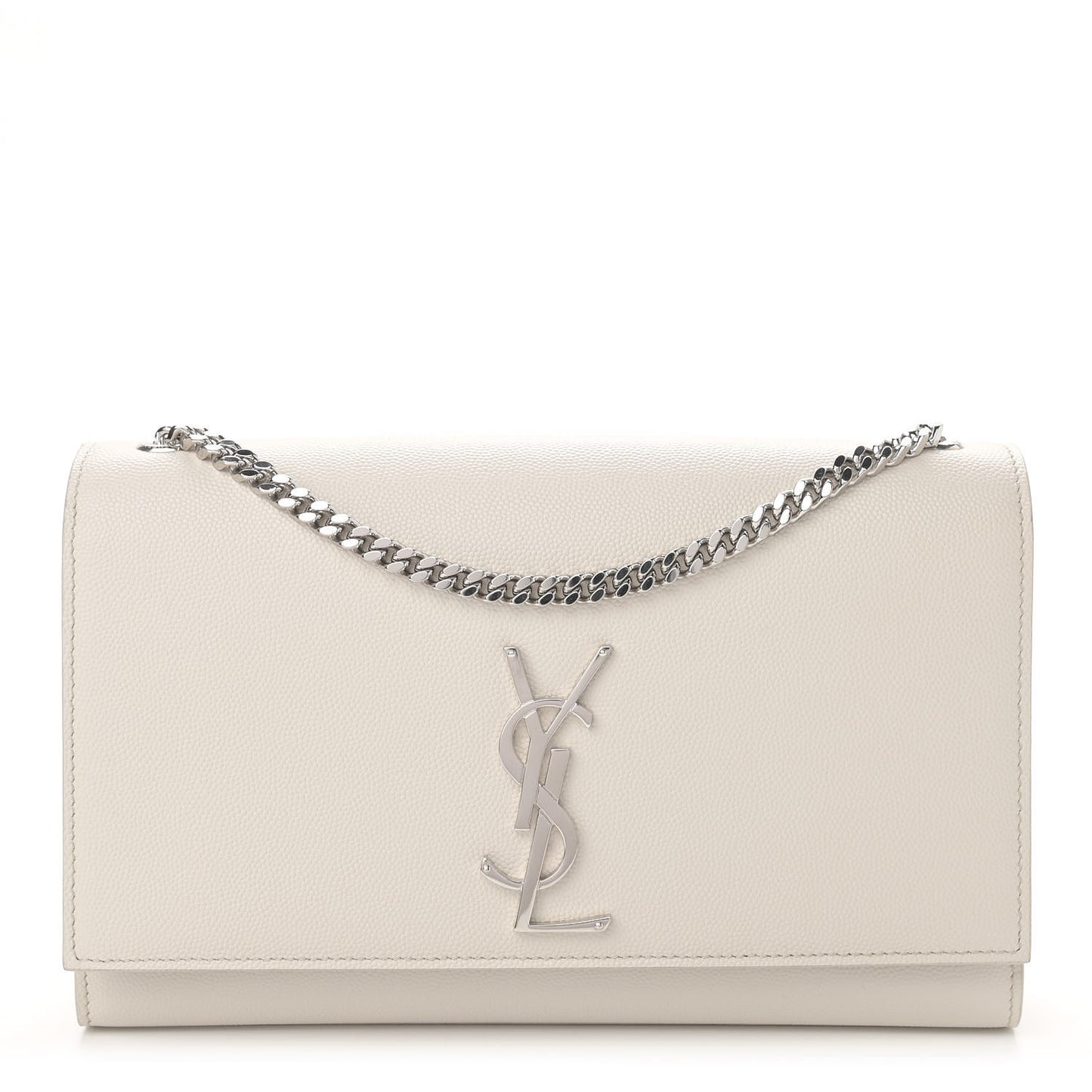 Grain De Poudre Medium Classic Monogram Kate Satchel Icy White