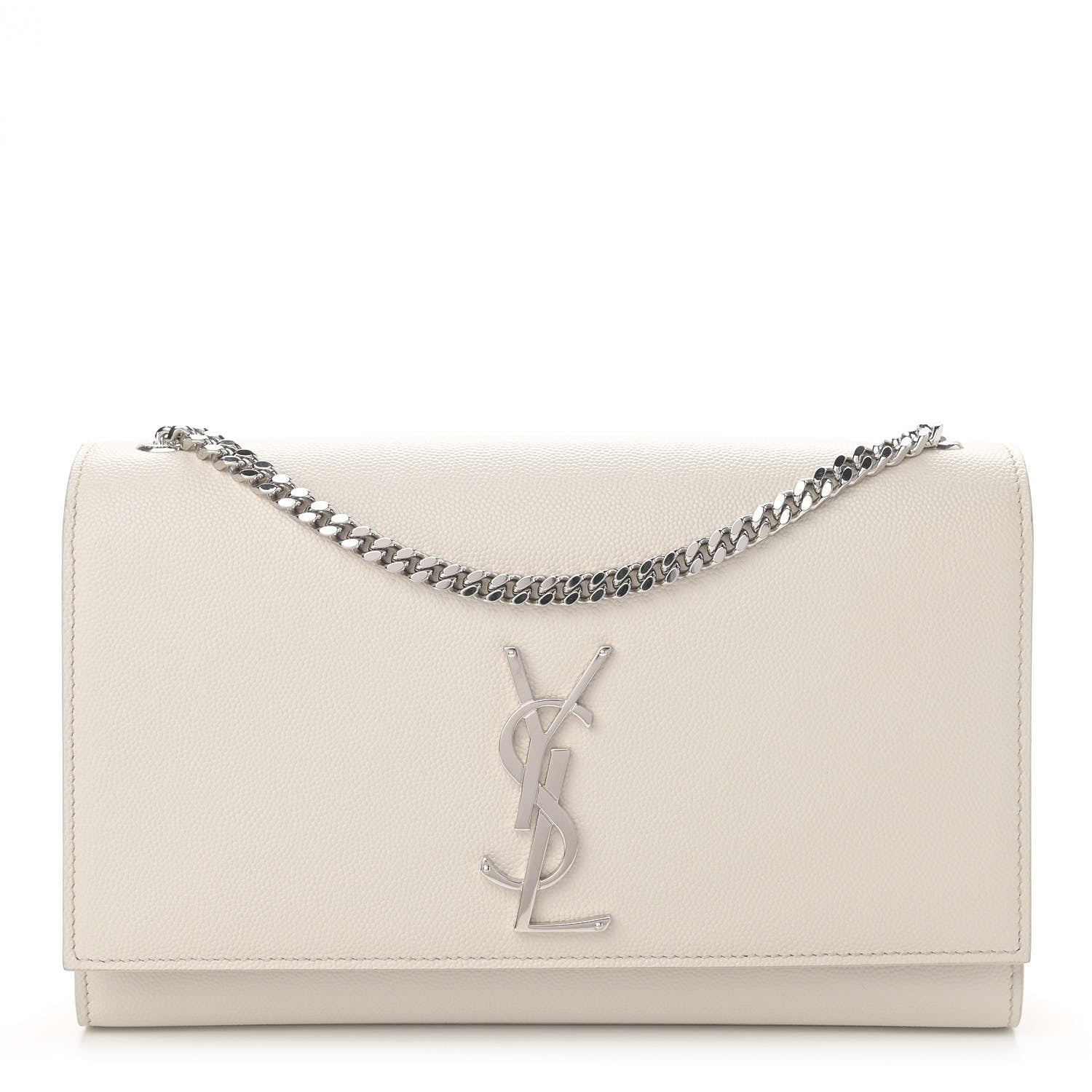 Saint Laurent Grain De Poudre Medium Classic Monogram Kate Satchel Icy White 1 of 11