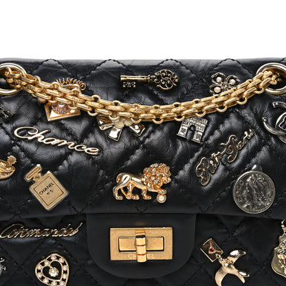 Chanel Aged Calfskin Lucky Charms 2.55 Reissue 224 Flap Black 8 of 10
