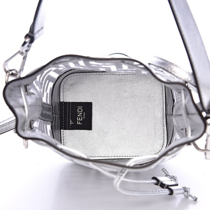 Fendi PVC Vitello Catalan Mirror Sequin F is Fendi FF Mini Mon Tresor Bucket Bag Argento 5 of 9