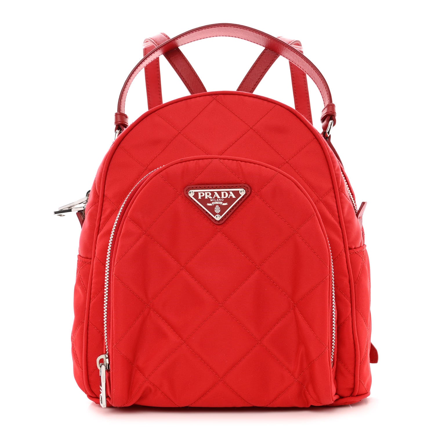 Prada Nylon Tessuto Impuntu Quilted Backpack Rosso 1 of 14
