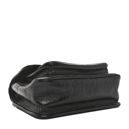 Saint Laurent Crinkled Calfskin Matelasse Monogram Baby Niki Chain Satchel Black 4 of 10