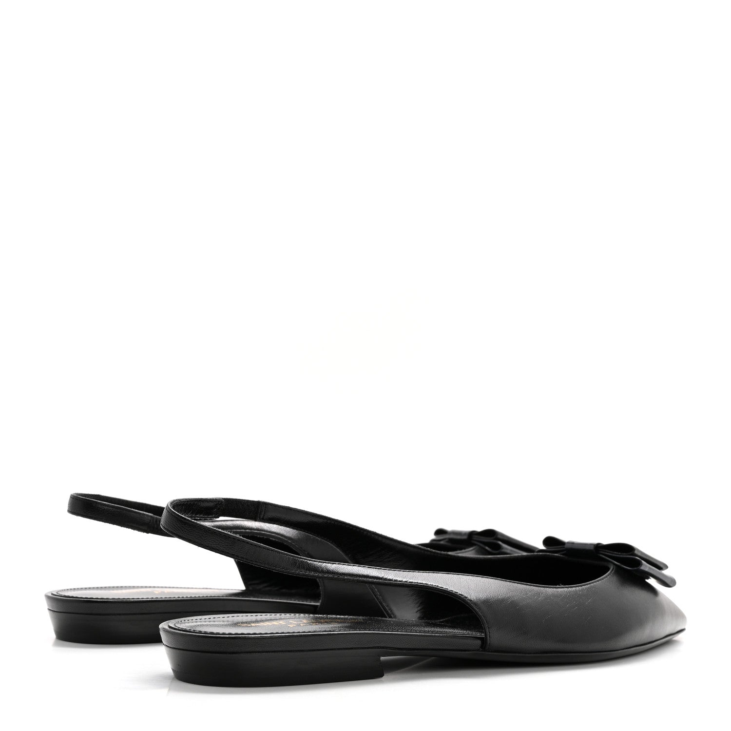 Saint Laurent Patent Smooth Lambskin Anais Slingback Flats 40.5 Navy Black 4 of 9