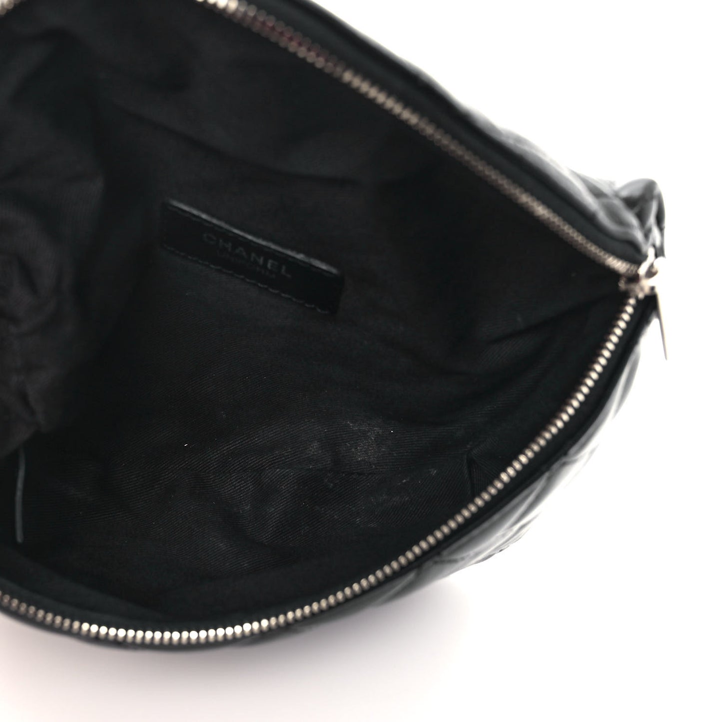 Calfskin Quilted Waist Belt Bag Black