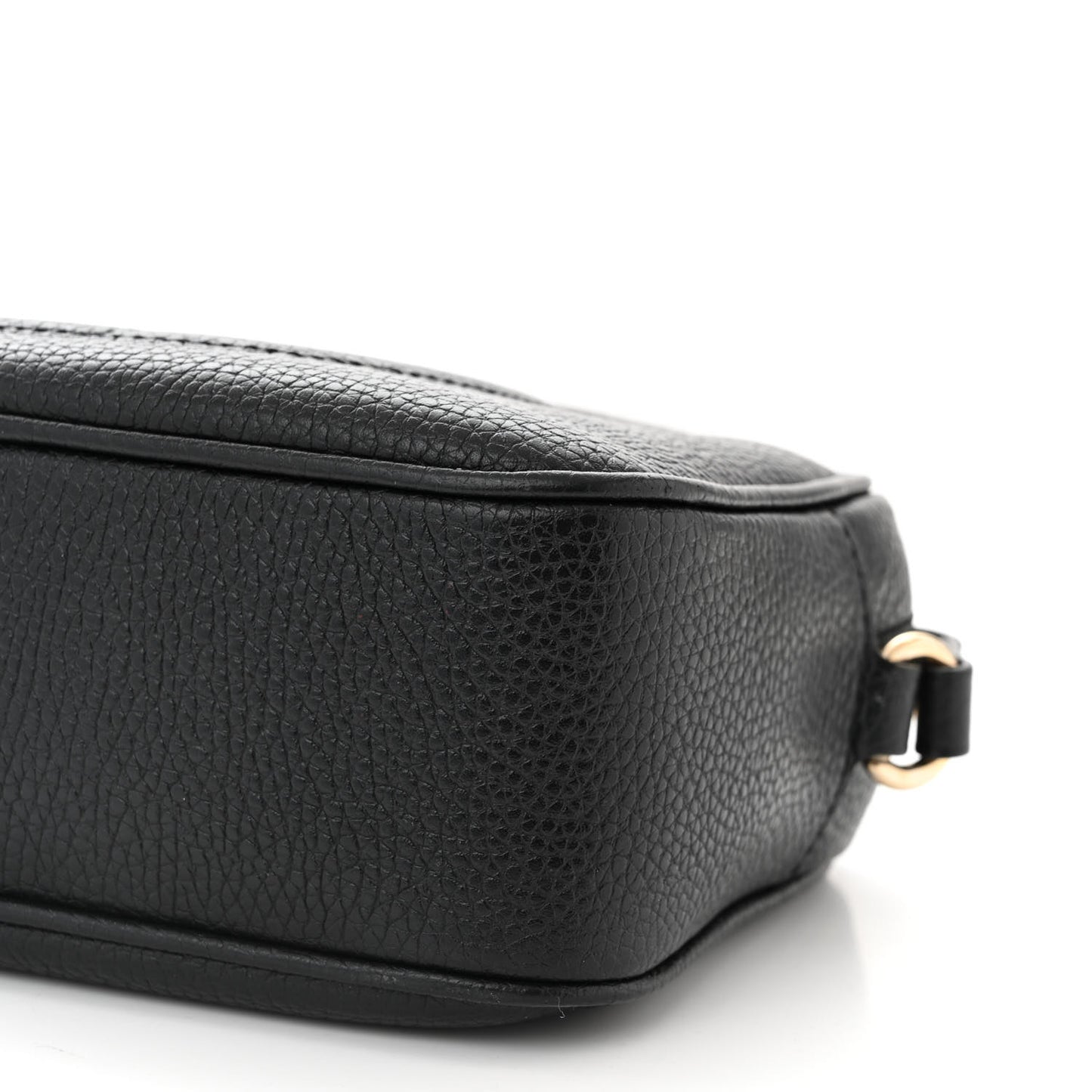 Pebbled Calfskin Small Soho Disco Bag Black