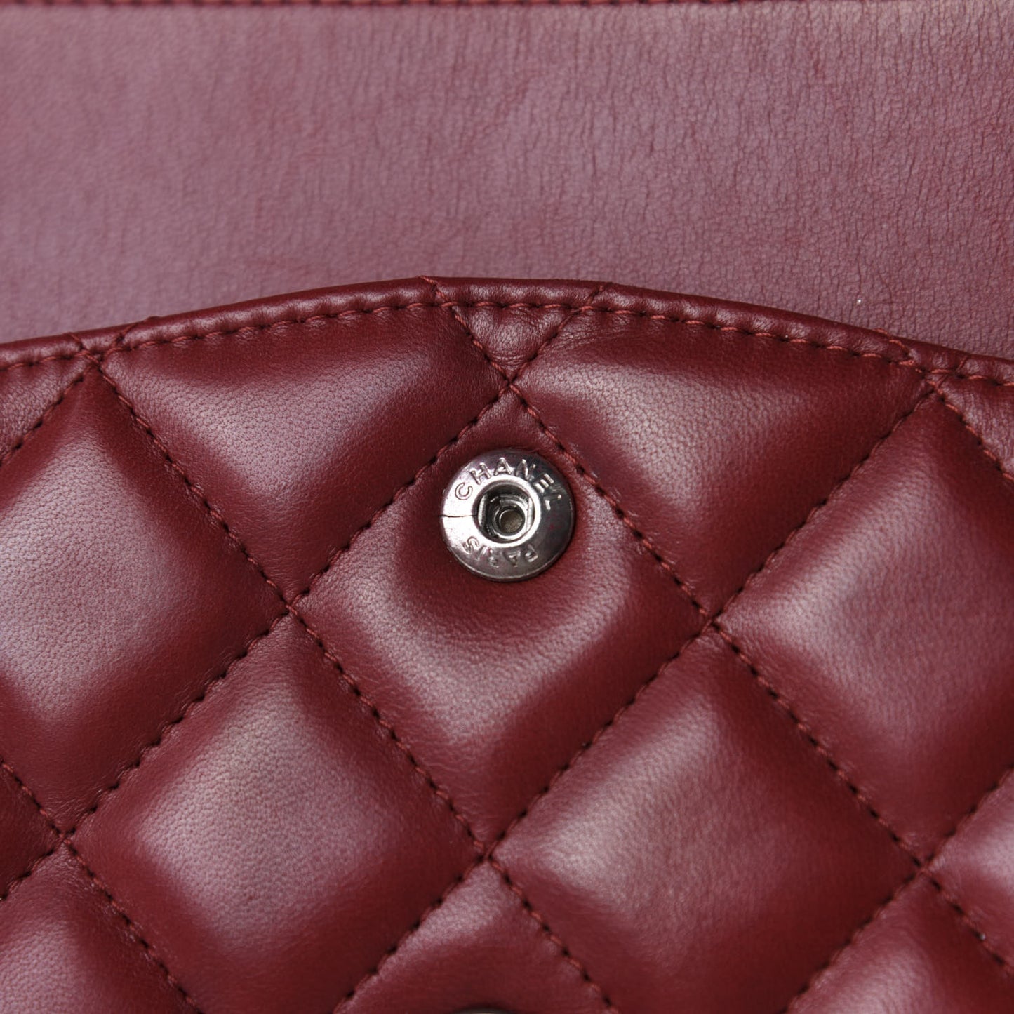 Lambskin Quilted Jumbo Double Flap Red