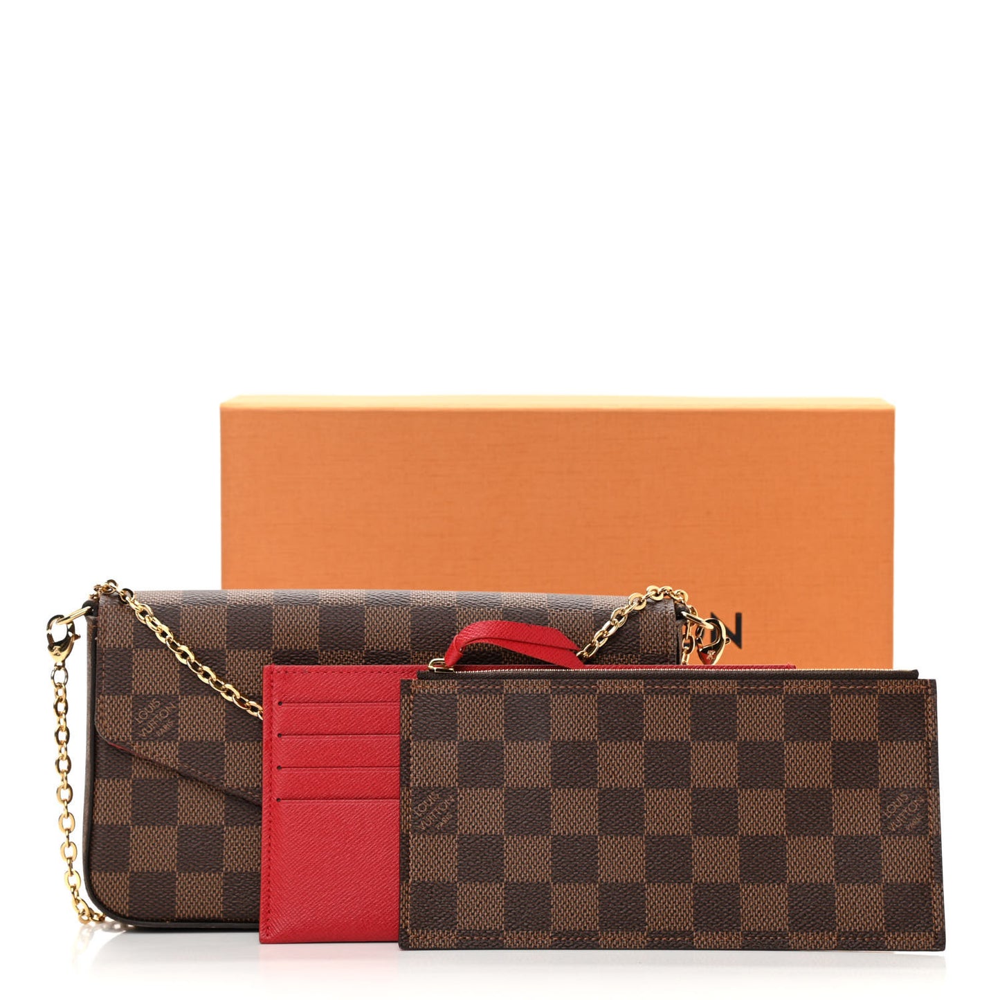 Damier Ebene Pochette Felicie Chain Wallet
