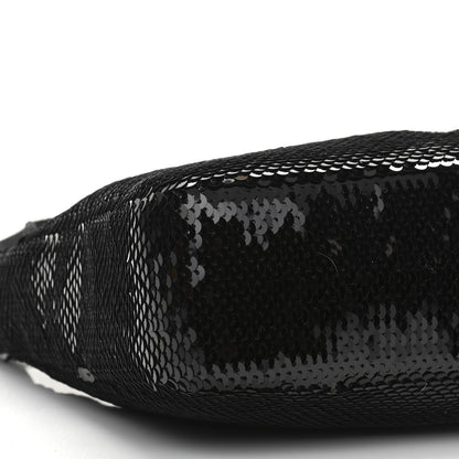 Prada Paillettes Sequin Mini Re-Edition 2000 Bag Black White 10 of 11