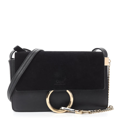Chloe Suede Calfskin Small Faye Shoulder Bag Black 1 of 9