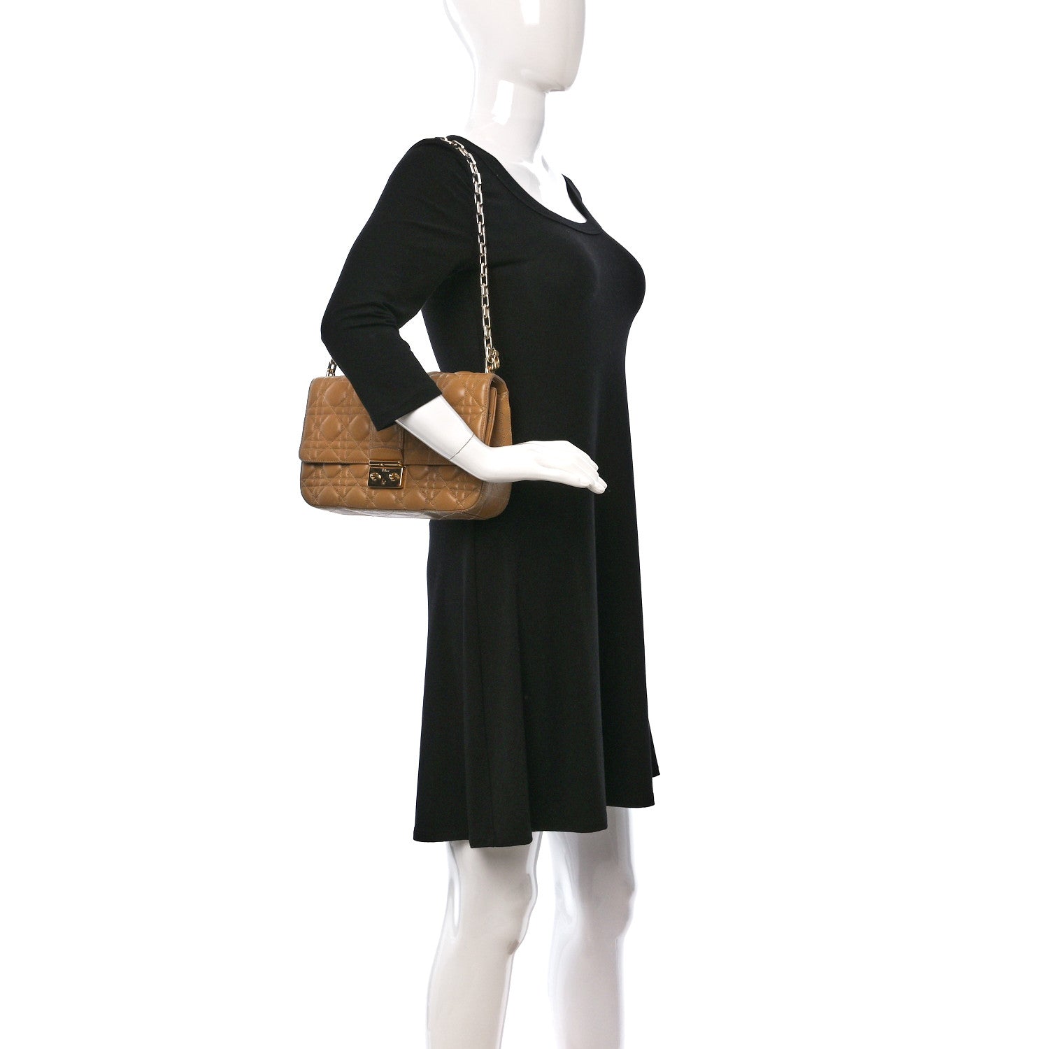 Christian Dior Lambskin Cannage Medium Miss Dior Flap Beige 2 of 13