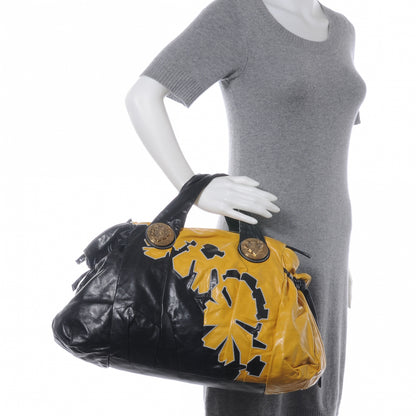 Gucci Leather Hysteria Satchel Black Yellow 2 of 8