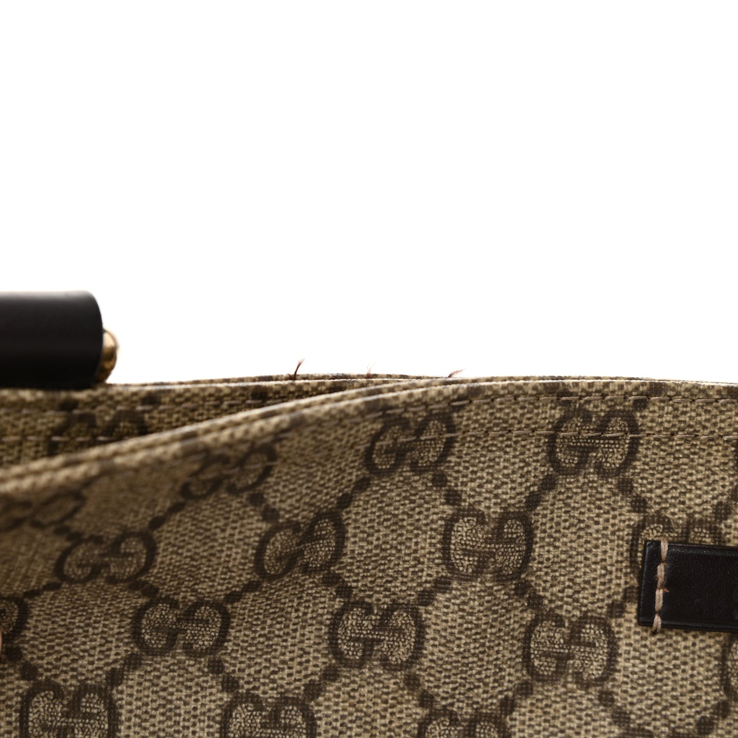 GG Supreme Monogram Medium Flat Messenger Bag Dark Brown