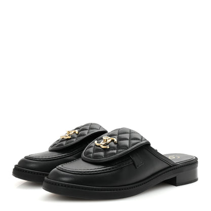 Chanel Lambskin Quilted CC Turnlock Mules 39 Black 4 of 10