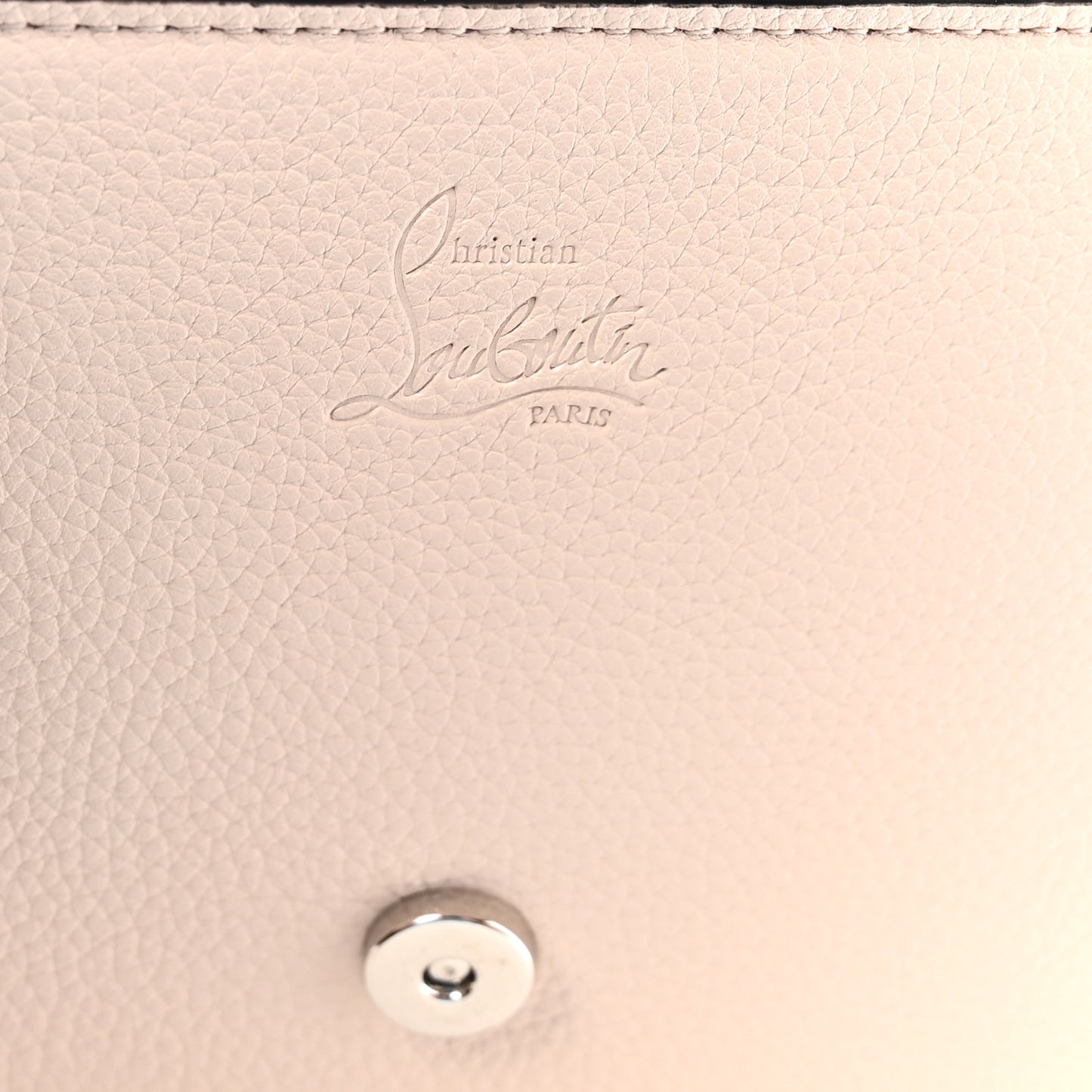 Calfskin Spikes Loubinthesky Paloma Clutch Leche