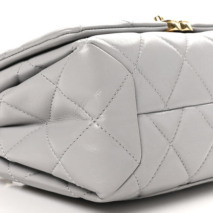 Chanel Lambskin Quilted Medium Color Match Flap Grey 10 of 11