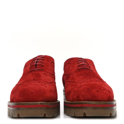 Christian Louboutin Veau Velours Charletta Brogue Oxfords 39 Flamenco 3 of 12