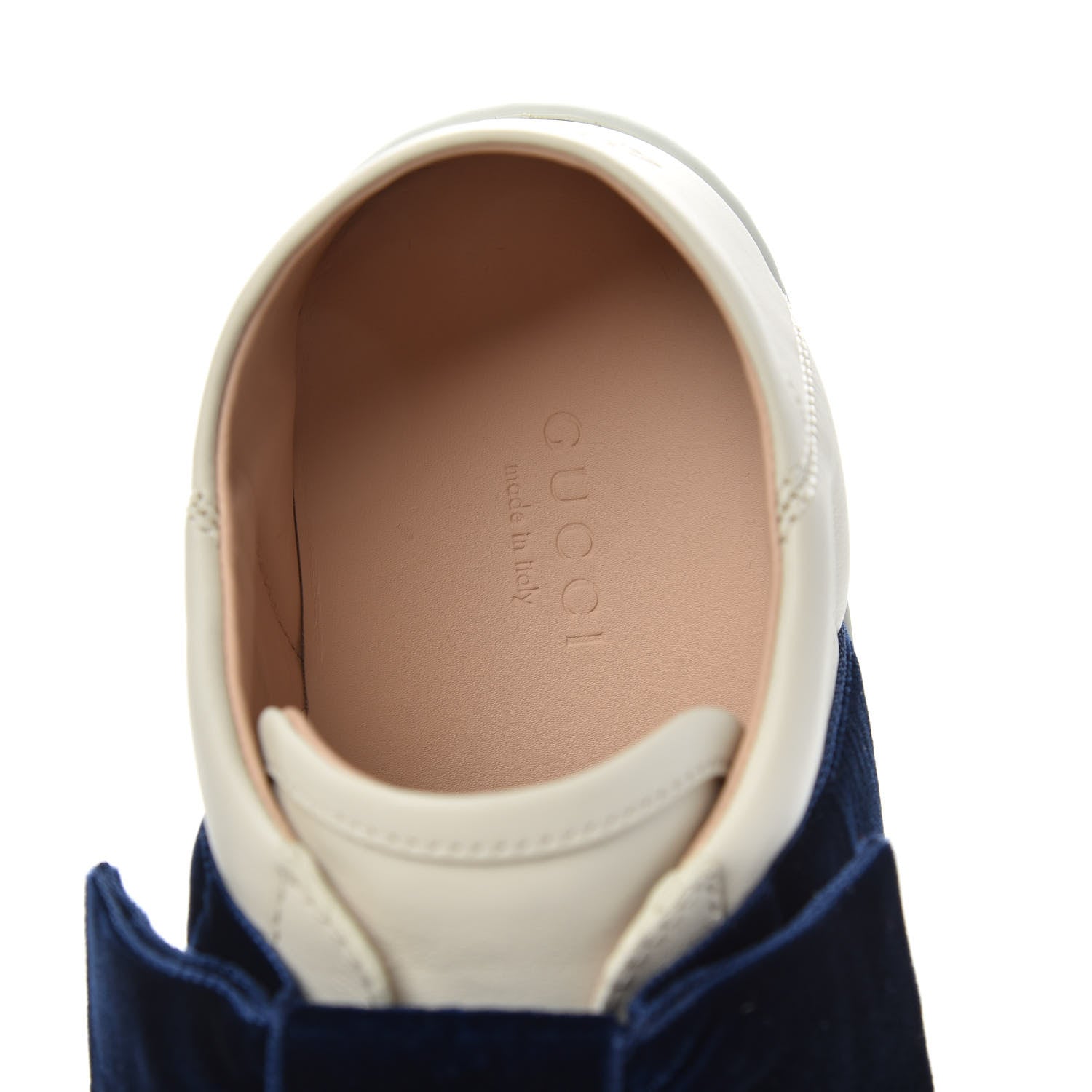 Gucci Calfskin Velvet Womens Bow Ace Sneakers 35.5 White 5 of 8