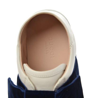 Gucci Calfskin Velvet Womens Bow Ace Sneakers 35.5 White 5 of 8