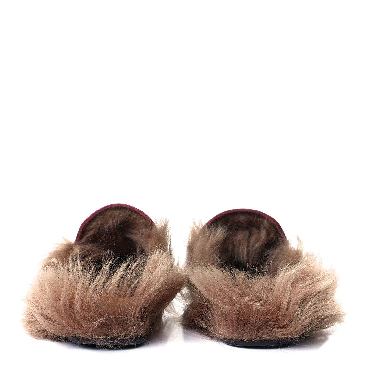 Gucci Calfskin Fur Womens Princetown Slippers 35 Lipstick Rose Natural 5 of 9