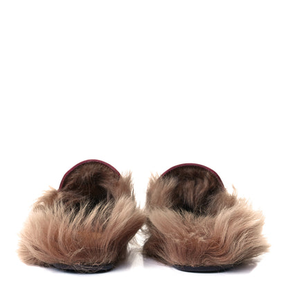 Gucci Calfskin Fur Womens Princetown Slippers 35 Lipstick Rose Natural 5 of 9