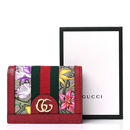 Gucci GG Supreme Monogram Flora Web Ophidia Card Case Red 11 of 11