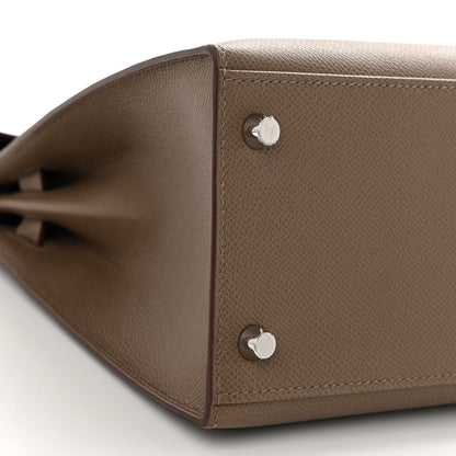 Hermes Epsom Casaque Kelly Sellier 28 Sesame Etoupe Bleu Indigo 9 of 13