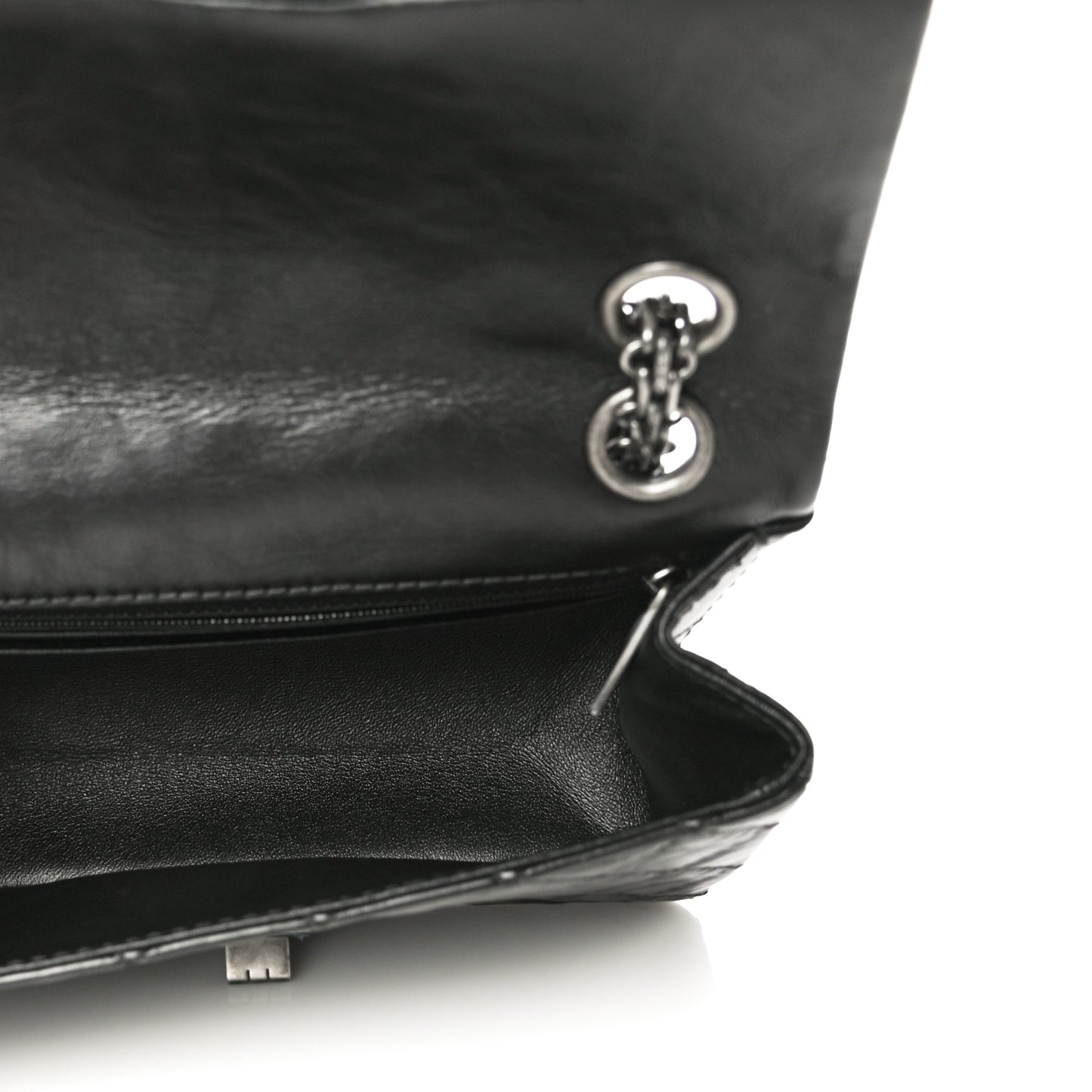 Aged Calfskin Quilted 2.55 Reissue Mini Flap Black