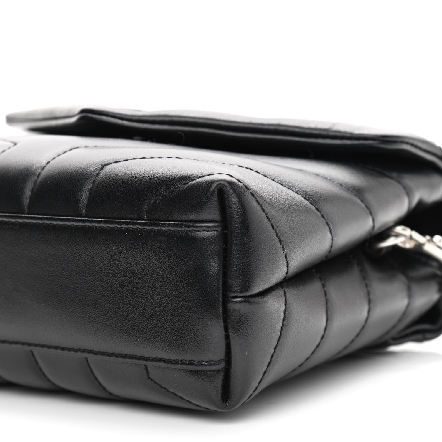 Saint Laurent Calfskin Y Quilted Monogram Toy Loulou Crossbody Bag Black 11 of 12