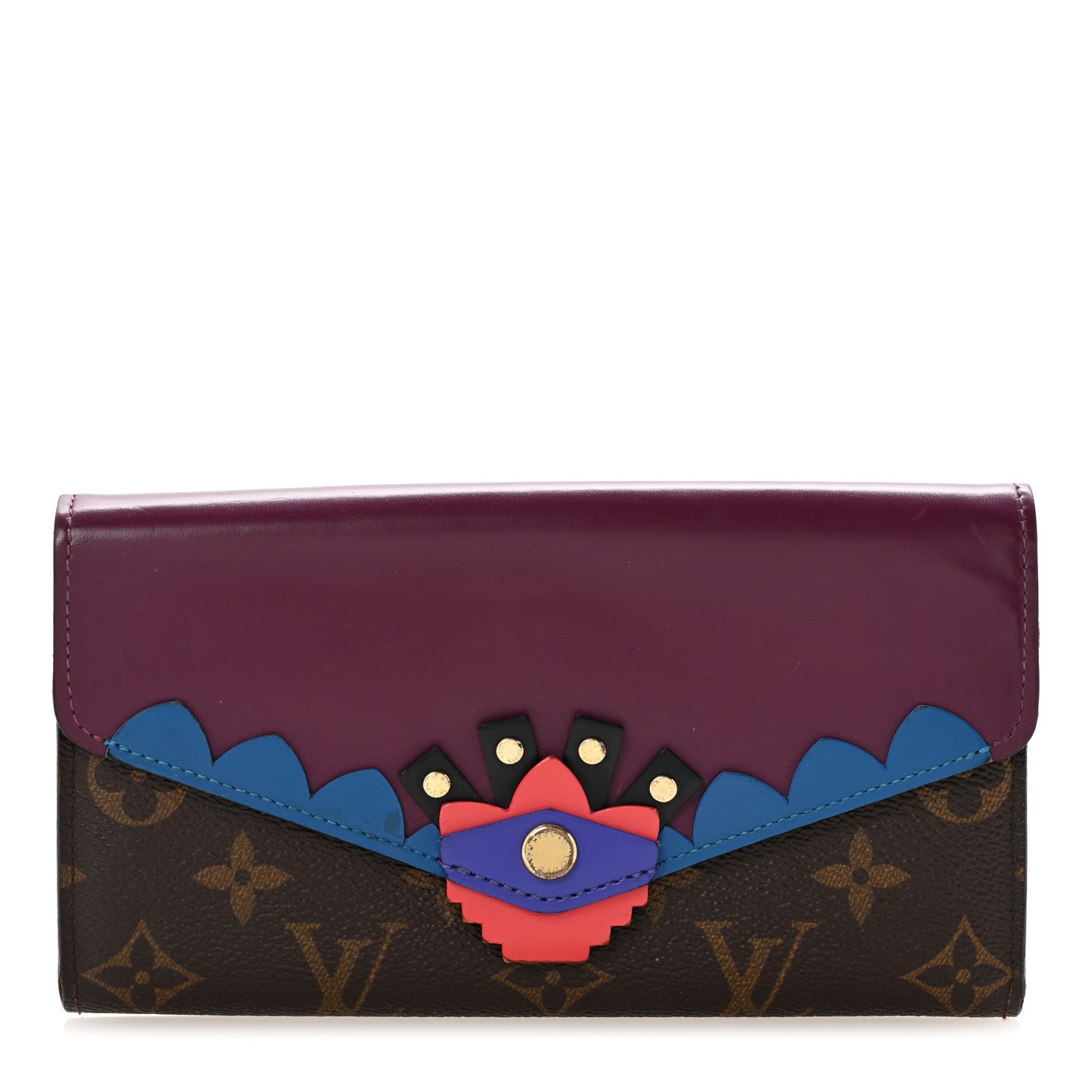 Louis Vuitton Monogram Totem Sarah Wallet Magenta 1 of 9