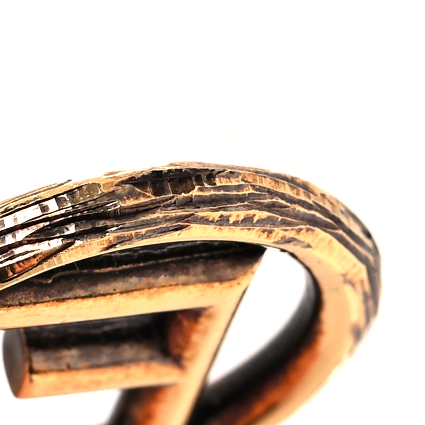 Metal FF Hoop Earrings Gold