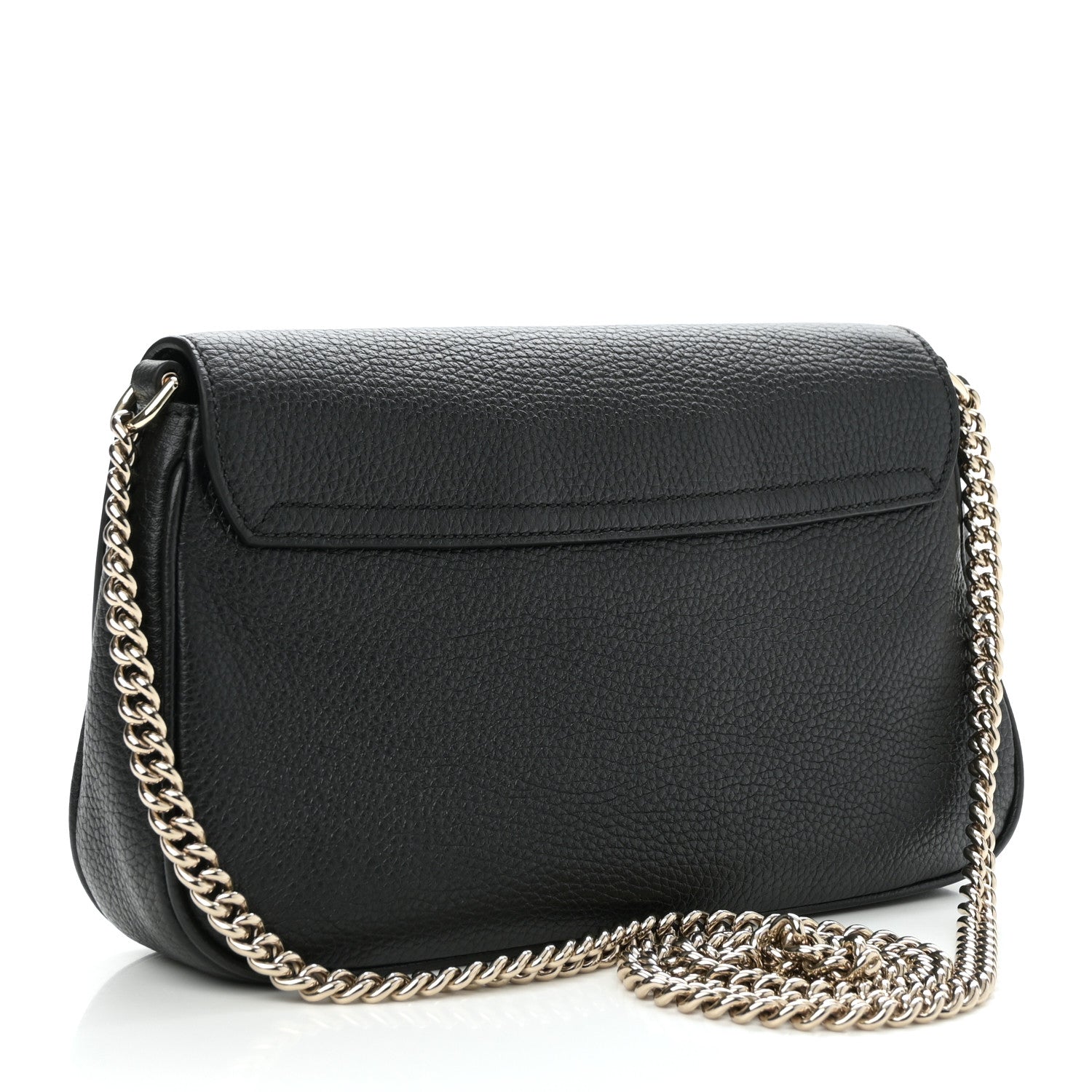 Gucci Pebbled Calfskin Medium Soho Flap Crossbody Black 3 of 10