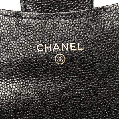 Chanel Caviar Quilted Flap Card Holder Chain Wristlet Black 6 of 12