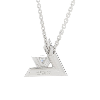 Louis Vuitton 18K White Gold Diamond Large LV Volt One Pendant Necklace 3 of 6