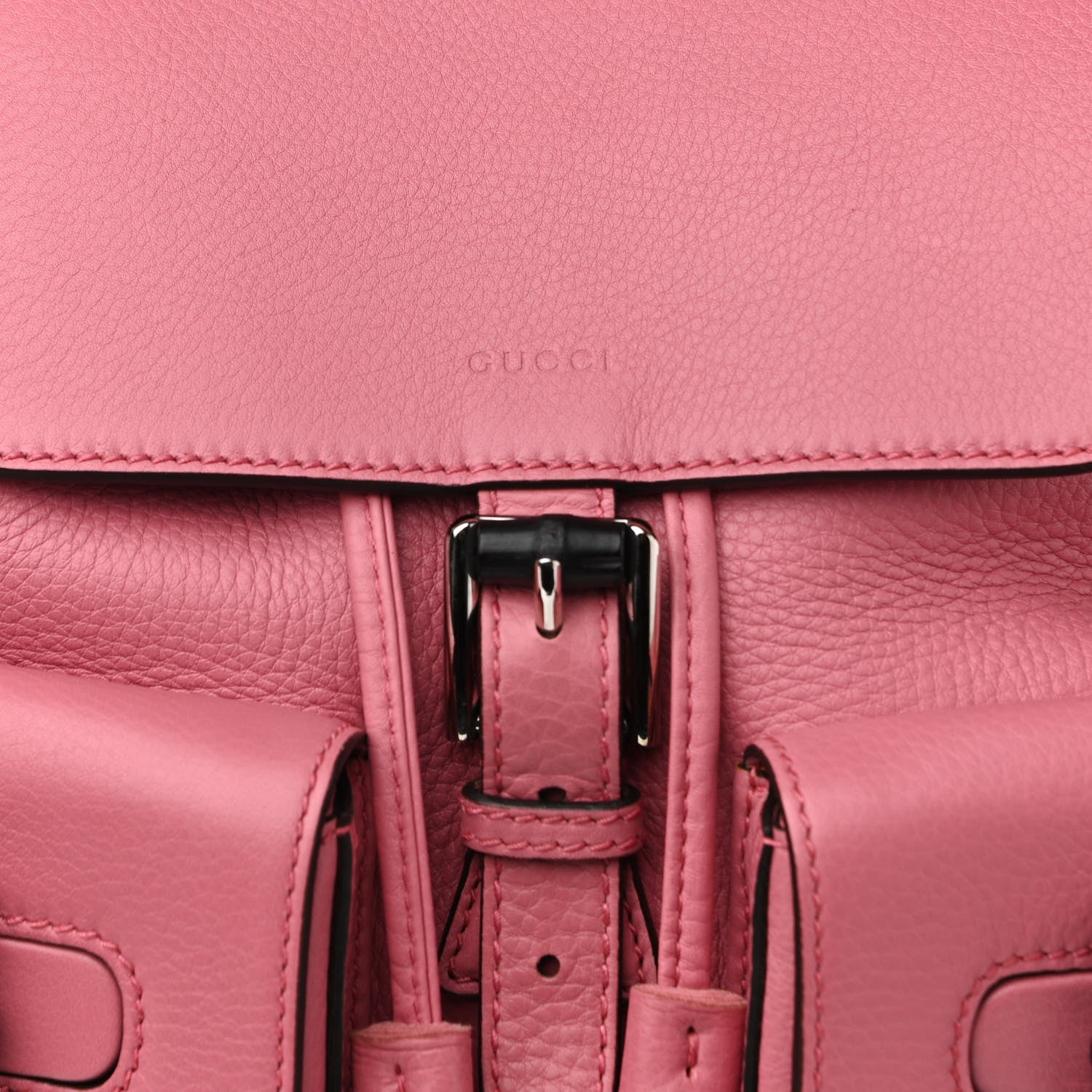 Gucci Cellarius Calfskin Medium Bamboo Backpack Glossy Pink 8 of 11