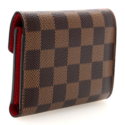 Louis Vuitton Damier Ebene Victorine Wallet Red 3 of 6