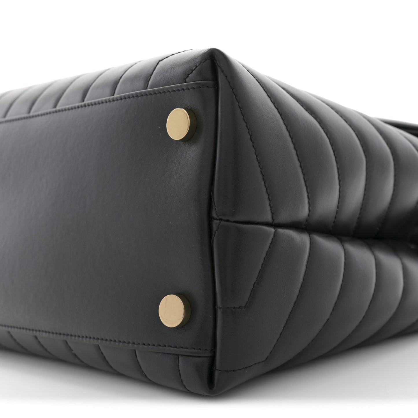 Calfskin Y Quilted Monogram Large Loulou Chain Satchel Black