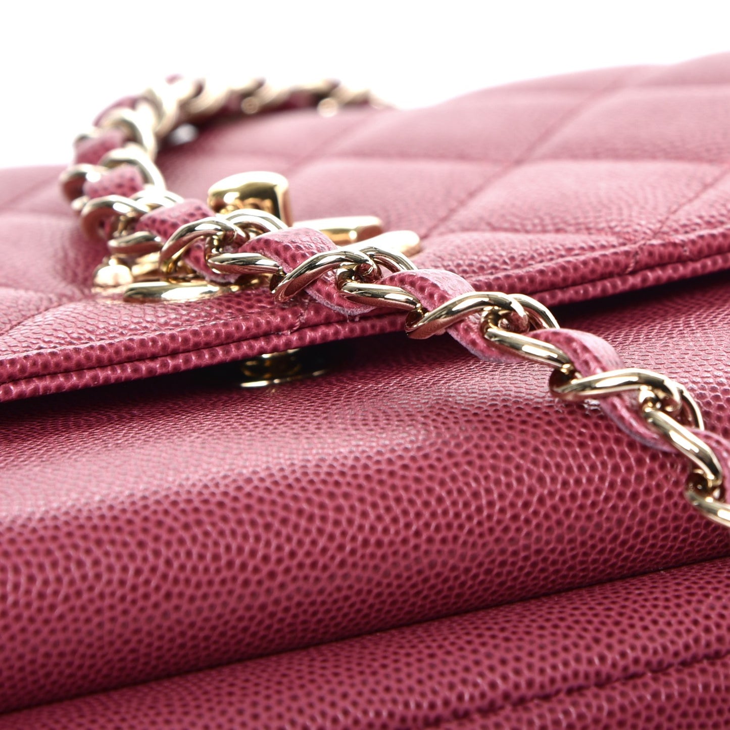 Caviar Quilted Small Business Affinity Flap Dark Pink