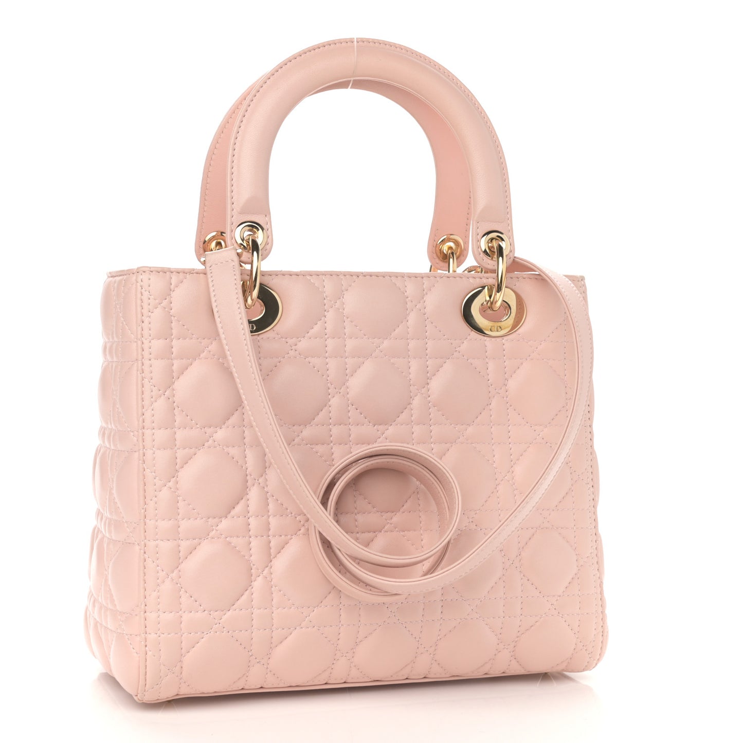 Lambskin Cannage Medium Lady Dior Light Pink