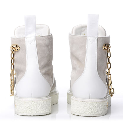 Louis Vuitton Calfskin Suede Mens Creeper Ankle Boots 7.5 White 6 of 9
