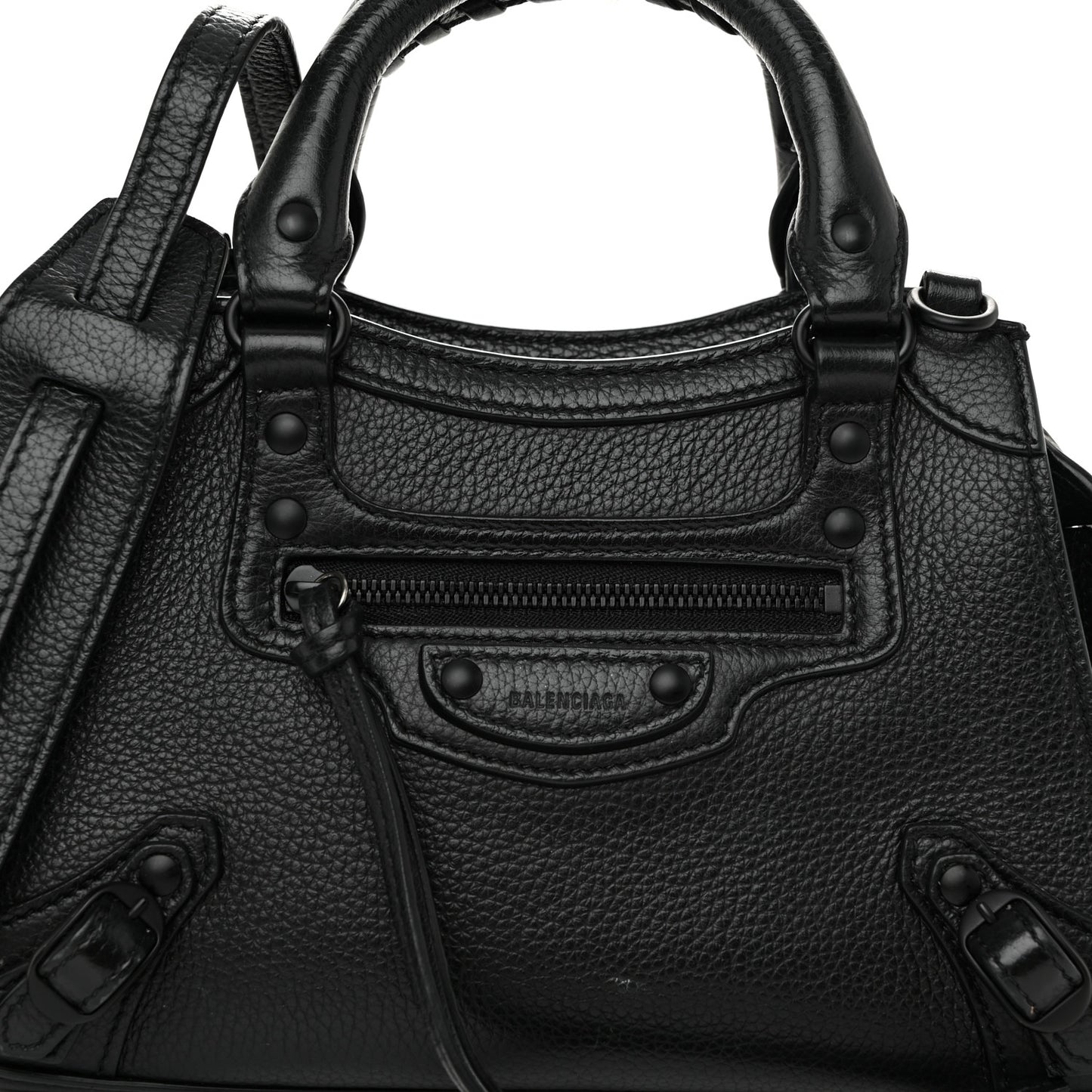 Grained Calfskin Neo Classic Black Hardware Mini City Black